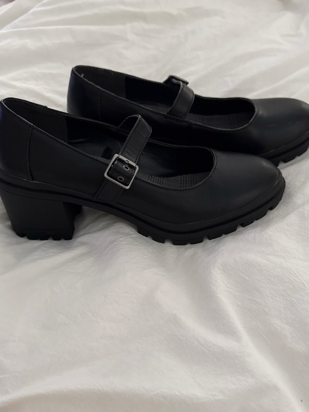 Classic Black Mary Jane Block Heel Pumps